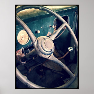 Poster Camion de ramassage classique antique