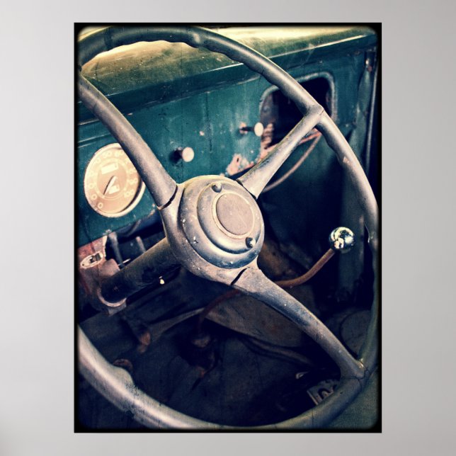Poster Camion de ramassage classique antique (Devant)