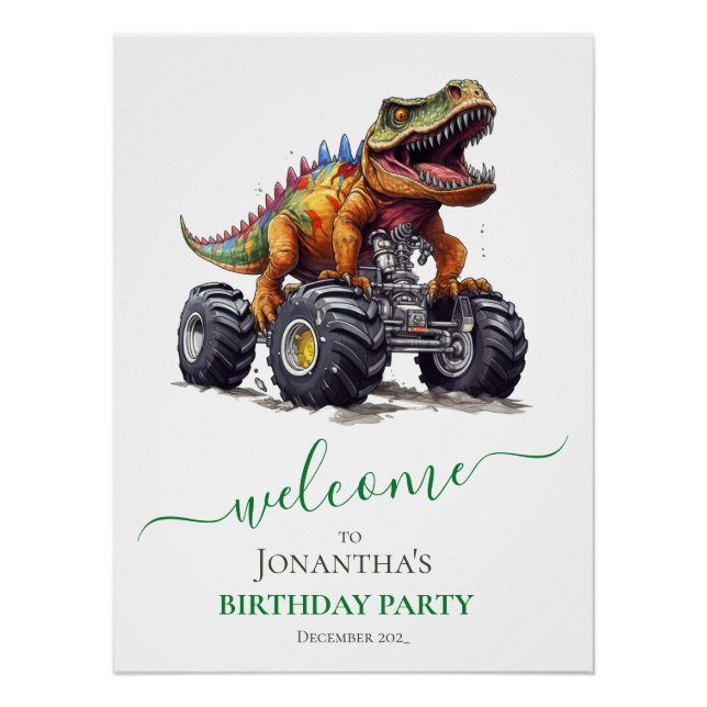 Poster Camion Dinosaure T-Rex Monster (Devant)