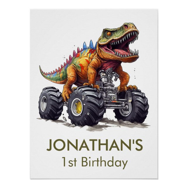 Poster Camion Dinosaure T-Rex Monster (Devant)