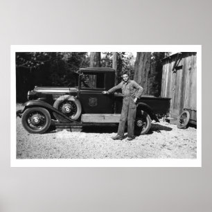 Poster Camion du service forestier de la CCC - Vintage