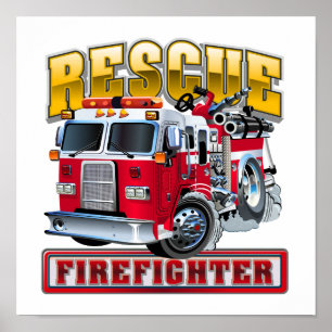Poster Camion-feu de dessin
