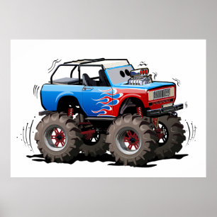 Poster Camion monstre de dessin animé