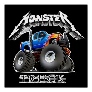 Poster Camion monstre de dessin animé