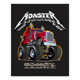 Poster Camion monstre de dessin animé