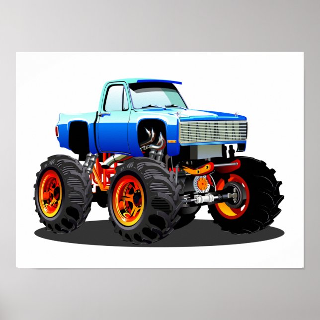 Poster Camion monstre de dessin animé (Devant)