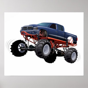 Poster Camion monstre de dessin animé