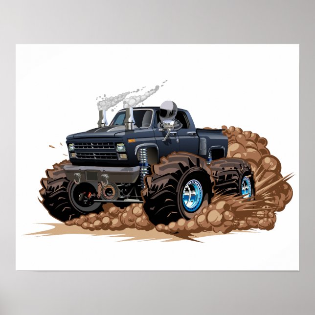 Poster Camion monstre de dessin animé (Devant)