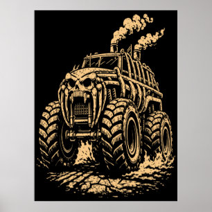 Poster Camion Monstre Inspiré de Cage Thoracique Apocalyp