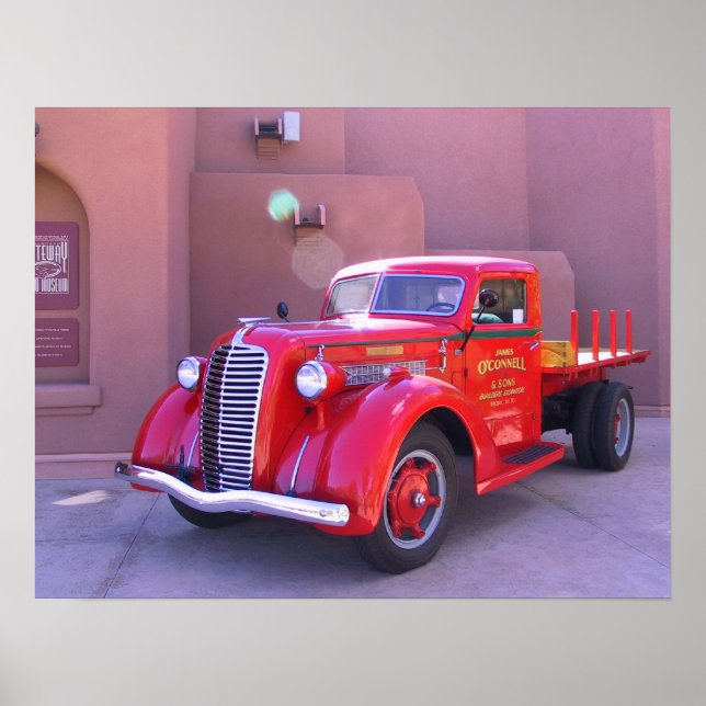 Poster Camion Red Oldtimer (Devant)