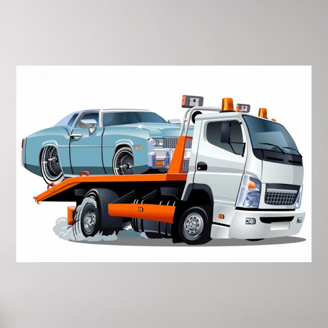 Poster Camion remorque de dessin (Devant)