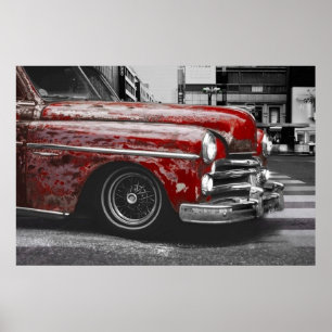 Poster Camion rouge rustique photo
