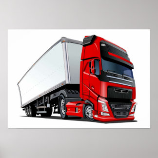 Poster Camion semi-caricature