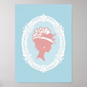 Poster Camion Vintage bleu et rose