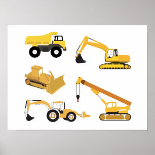 Poster Camions de construction