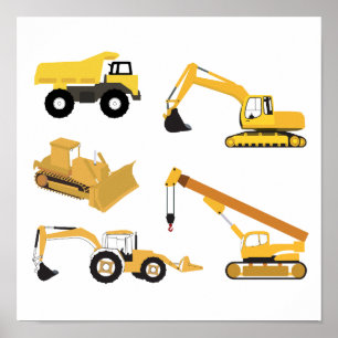 Poster Camions de construction