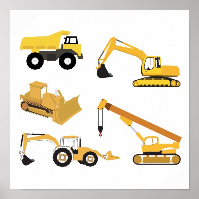 Poster Camions de construction (Devant)