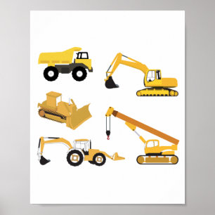 Poster Camions de construction