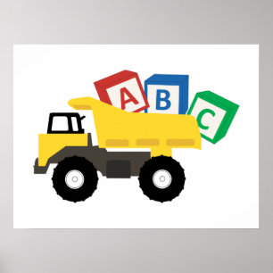 Poster Camions de construction de camions ABC Dump