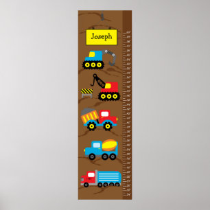 Poster Camions de construction pour enfants