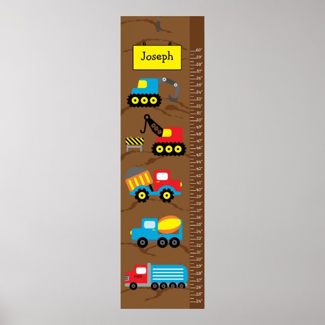 Poster Camions de construction pour enfants (Devant)