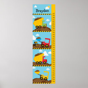 Poster Camions de construction pour enfants