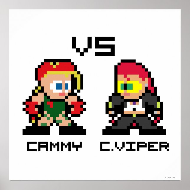Poster Cammy VS C.Viper 8 bits (Devant)