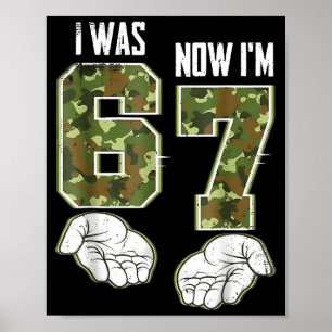 Poster Camo 7 ans Anniversaire J'avais 6 ans Maintenant j