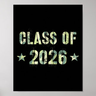 Poster Camo Diplômé Futur Cl De 2026 9e Année