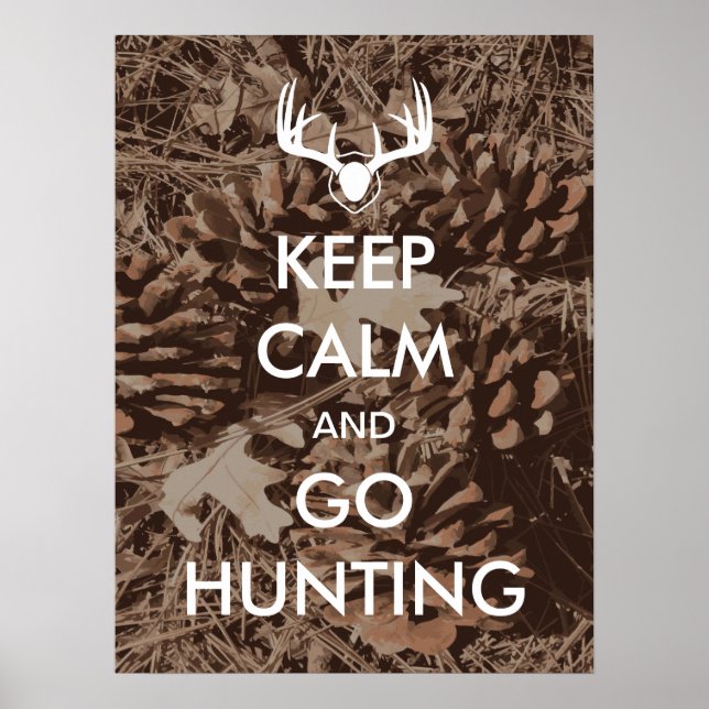 Poster Camo pour rester calme et aller à la chasse (Devant)