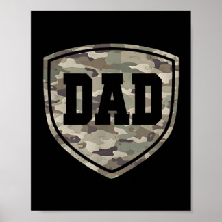 Poster Camo Rétro Vintage Papa Pocket Camouflage Papa