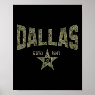 Poster Camo Souvenir Usa Étoile Dallas Texas 