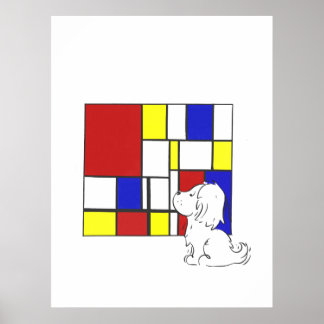 Poster Camomille Inspirée de Mondrian