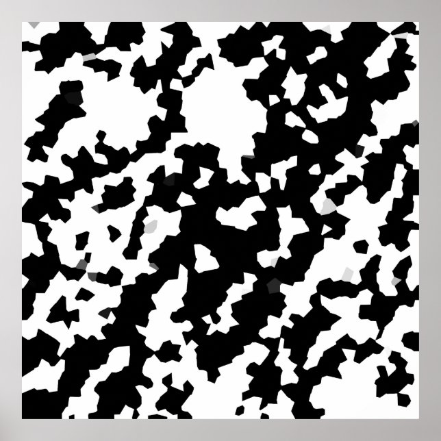 Poster Camouflage Abstrait Noir Et Blanc Télécharger Et (Devant)