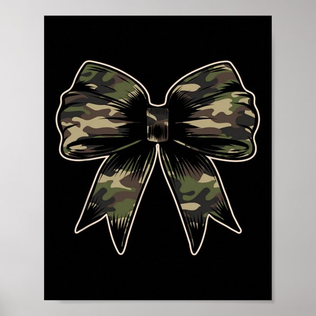 Poster Camouflage Camo Bow Camo Coquette Chasse aux bow F (Devant)