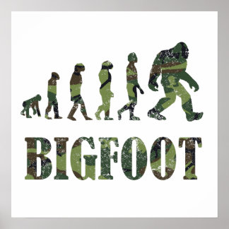 Poster Camouflage en détresse Bigfoot Evolution