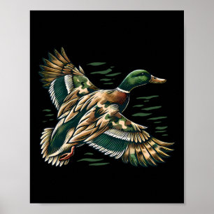 Poster Camouflage Old School Camo Coquette Bow Duck Hunti