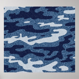 Poster Camouflage tacheté Denim Jeans Motif