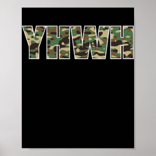 Poster Camouflage YHWH Yahweh Chasse à la camo chrétienne