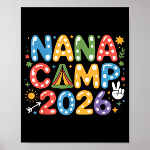 Poster Camp de Nana 2026 équipe de camping vacances en fa