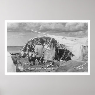 Poster Camp Eskimo Nome, Alaska Photo 1916