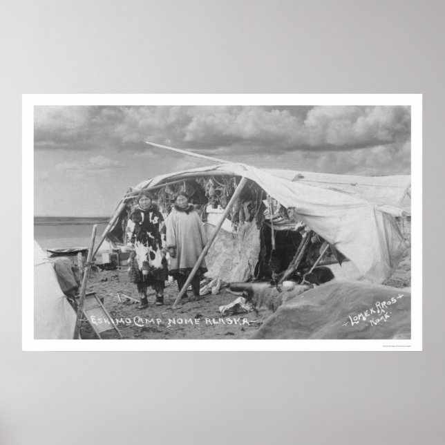 Poster Camp Eskimo Nome, Alaska Photo 1916 (Devant)