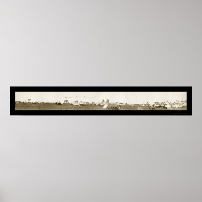 Poster Camp indien de Cheyenne Photo 1909 (Devant)