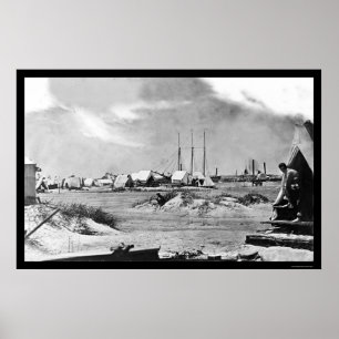 Poster Camp militaire sur l'île Morris, SC 1863