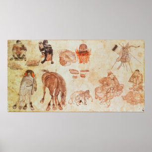 Poster Camp nomade mongol, XVème siècle