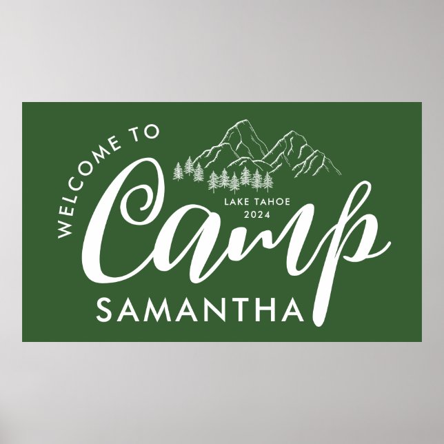 Poster Camp Personnalisé Bachelorette Party Moderne Rusti (Devant)