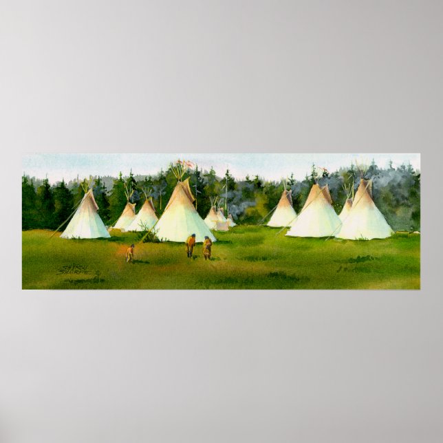 POSTER CAMP TIPI D'ÉTÉ PAR SHARON SHARPE (Devant)