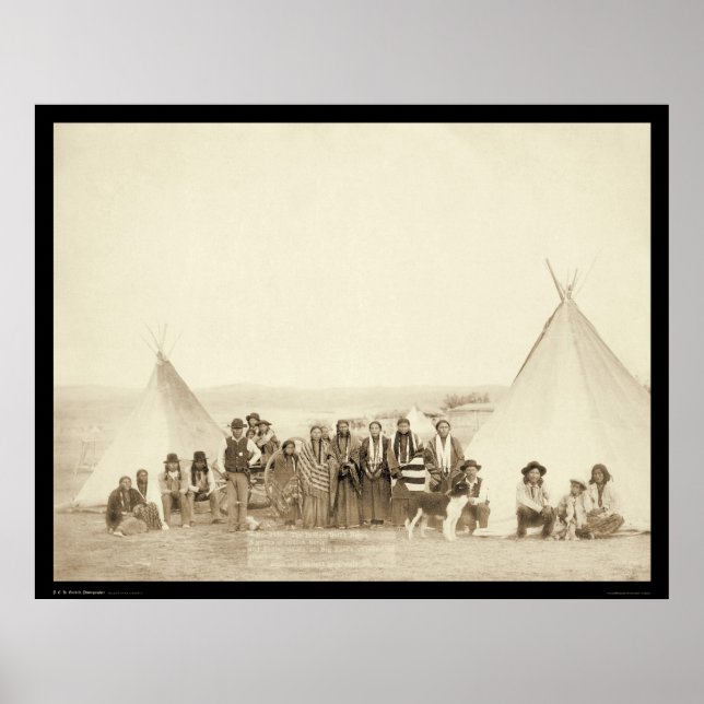 Poster Camp Tipi indien de Big Foot SD 1890 (Devant)