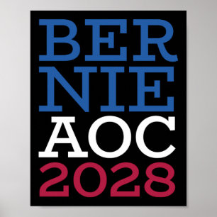 Poster Campagne Bernie Aoc 2028 - Oligarc de combat patri