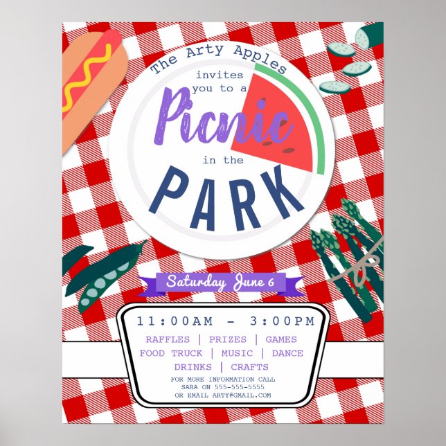 Poster campagne de financement de la fête de pique-nique  (Devant)